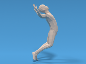 low poly falling kid Modelo 3D