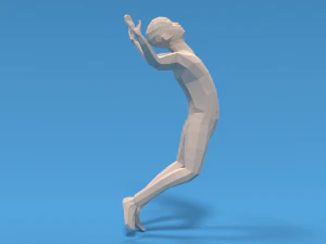 low poly falling kid 3D Model