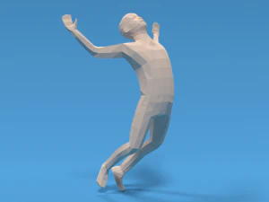low poly falling kid 3D Model