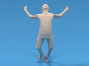low poly falling kid 3D Model