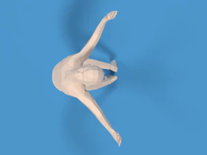 low poly falling kid 3D Model