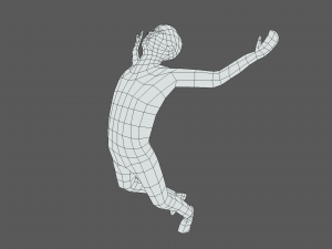 low poly falling kid Modelo 3D