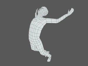 low poly falling kid 3D Model