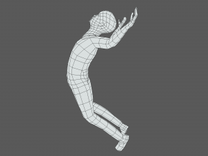 low poly falling kid Modelo 3D