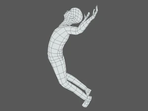 low poly falling kid 3D Model