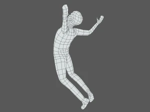 low poly falling kid 3D Model