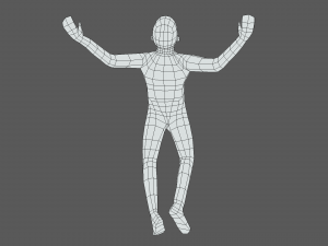 low poly falling kid Modelo 3D