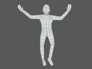 low poly falling kid 3D Model
