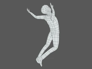 low poly falling kid 3D Model