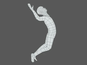 low poly falling kid 3D Model