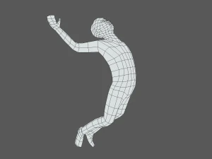 low poly falling kid 3D Model
