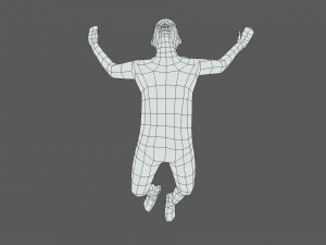 low poly falling kid Modelo 3D
