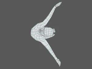 low poly falling kid 3D Model