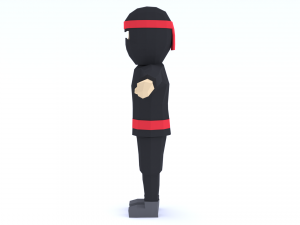 low poly cartoon ninja 3D Модель