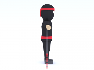low poly cartoon ninja 3D Модель