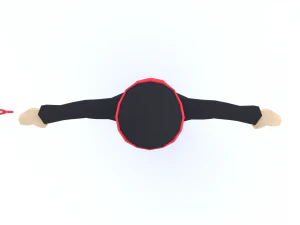 low poly cartoon ninja 3D Model