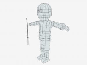 low poly cartoon ninja 3D Модель