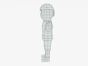 low poly cartoon ninja 3D Model