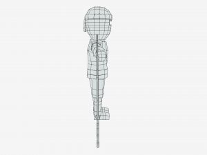 low poly cartoon ninja 3D Модель