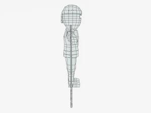 low poly cartoon ninja 3D Model