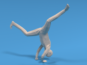 low poly break dance kid 3D Model