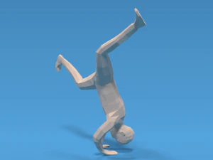 low poly break dance kid 3D Model