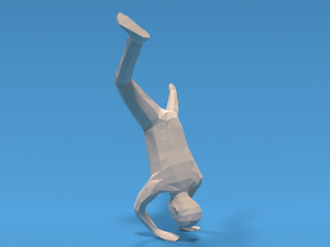 low poly break dance kid Modelo 3D