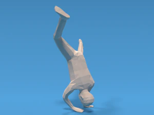 low poly break dance kid 3D Model