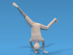 low poly break dance kid 3D Model