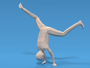 low poly break dance kid Modelo 3D