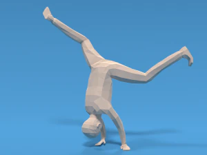 low poly break dance kid 3D Model