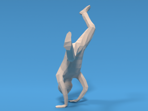 low poly break dance kid Modelo 3D
