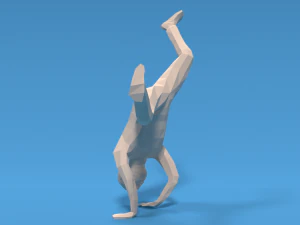 low poly break dance kid 3D Model