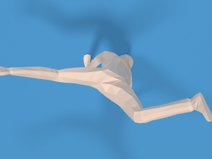 low poly break dance kid Modelo 3D