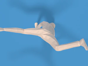 low poly break dance kid 3D Model