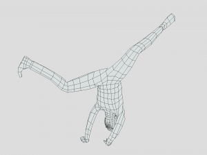 low poly break dance kid Modelo 3D