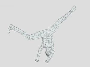 low poly break dance kid 3D Model
