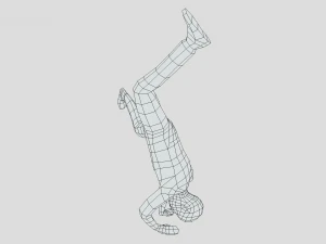 low poly break dance kid 3D Model