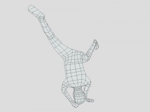 low poly break dance kid Modelo 3D