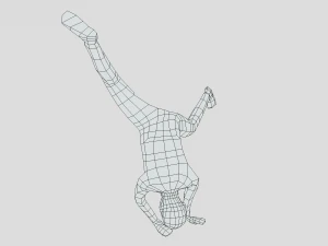 low poly break dance kid 3D Model