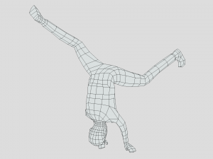 low poly break dance kid Modelo 3D