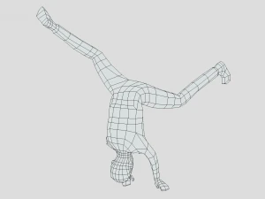 low poly break dance kid 3D Model