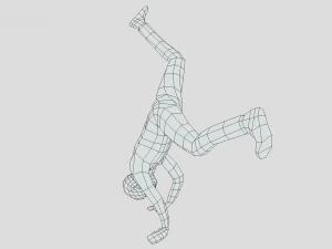 low poly break dance kid 3D Model