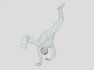 low poly break dance kid 3D Model