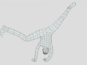 low poly break dance kid Modelo 3D