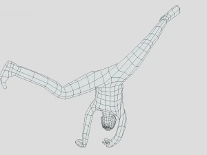 low poly break dance kid 3D Model