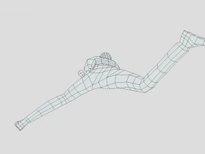 low poly break dance kid 3D Model