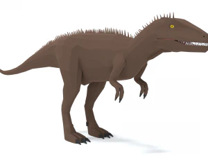 low poly cartoon carcharodontosaurus 3D Model