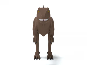 low poly cartoon carcharodontosaurus 3D Model