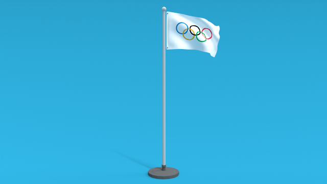 low poly seamless animated olympic flag Modello 3D .c4d .max .obj .3ds .fbx .stl .blend 
